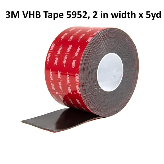 3M 2" (50mm) X 15 Ft VHB Double Sided Foam Adhesive Tape 5952 Grey Automotive Gopro Mounting Very High Bond Strong Industrial Grade