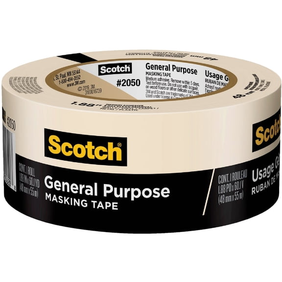 3M Scotch Painter's Masking Tape 2050-48A - 1.88 In Width for Trim Work