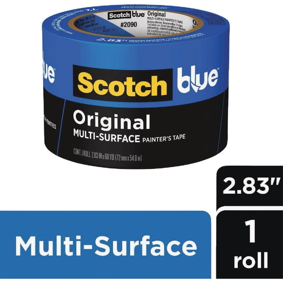 3M 2090-72NC 2.83" X 60 Yards Roll of Scotch Blue Painter's Masking Tape - Quantity of 3