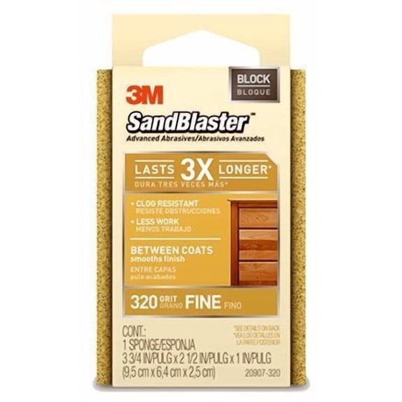 3M 20907-180 180 Grit Sandblaster Between Coats Sanding Sponge Block