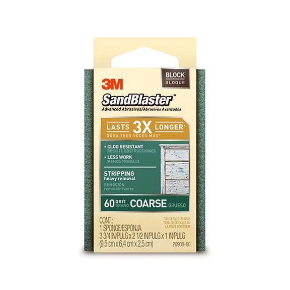 3M 20909-60 Sandblaster 60-Grit Sponge Block