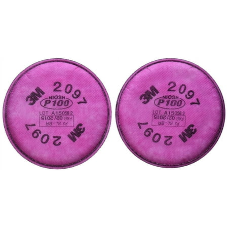 3M 2097 P100 Particulate Filter with Organic Vapor Relief, 5 Pack 4.3 Inch