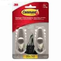 3M Command 17067CLR9ES Clear Hooks & Strips, Plastic/Wire, Small, 9 Hooks  w/12 Adhesive Strips/PK