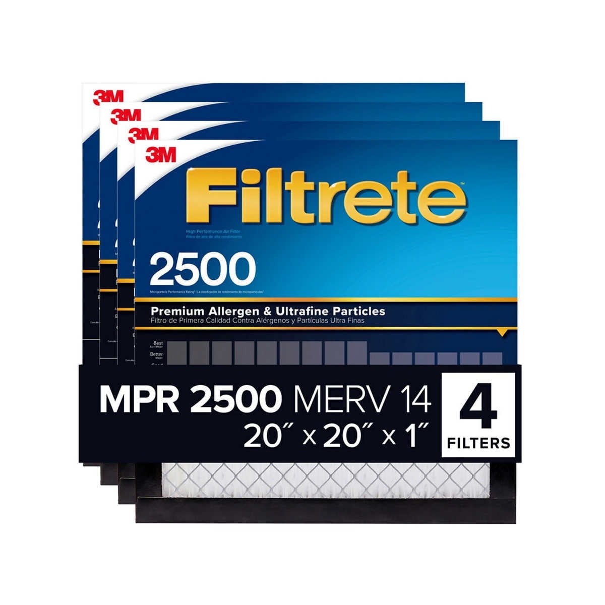Filtrete 20x20x1 Premium Allergen & Ultrafine Particles Air Filter Pack