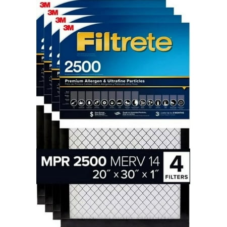 3M 2500 Series Filtrete 1" Filter, 20 x 30 x 1 (Pack of 4)