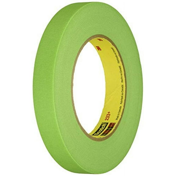 3M 26334 Scotch 233+ Green Automotive Masking Tape, 3/4" x 55m, 1 Pack