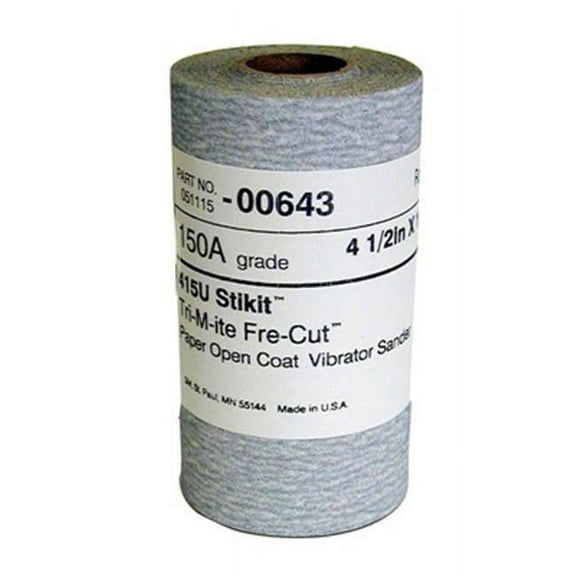 3M 3M4.5 100A 4.5 In. X 10 Yards Tri-M-Ite Stikit Vibrator Roll - 100 Grit