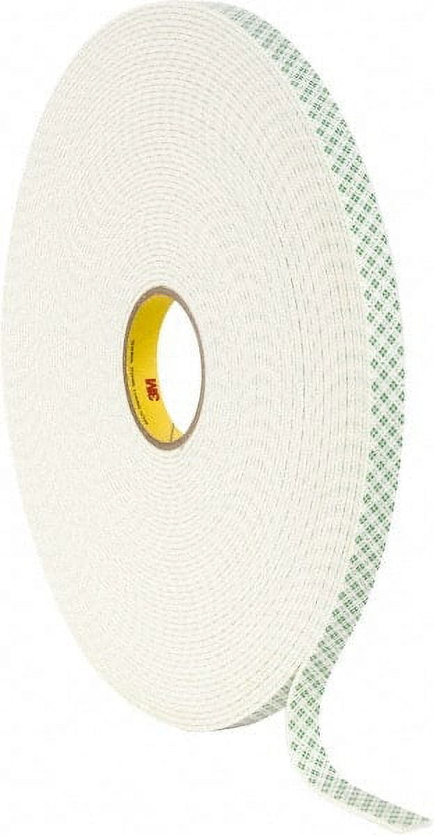 3M 3/4" x 36 Yd Acrylic Adhesive Double Sided Tape 1/8" Thick, Off-White, Urethane Foam Liner, Continuous Roll, Series 4008