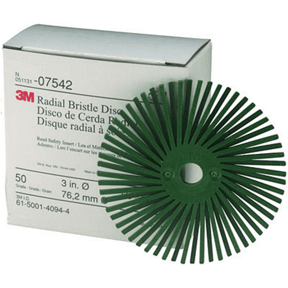 3M 3" RADIAL GREEN BRISTLE DISCS 50 GRADE