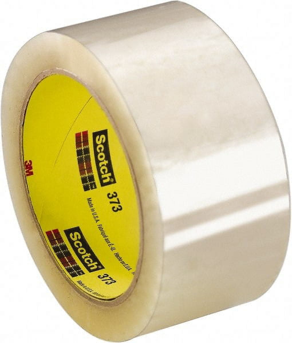 3M 3" x 55 Yd Clear Rubber Adhesive Sealing Tape Polypropylene Film Backing, 2.5 mil Thick, 60 Lb Tensile Strength, Series 373