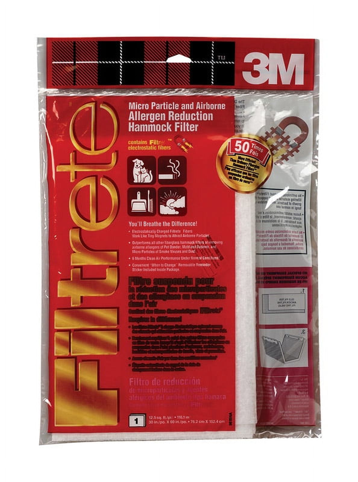 3M 30"x60" Hammock Filter 9818NA, Red