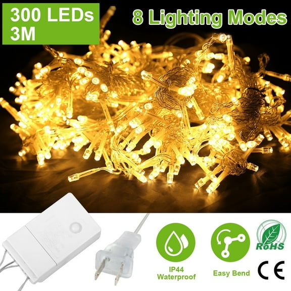 3M 300LEDs Party Decor String Lamps IP44 Fairy String Lights with Remote 8 Mode Settings
