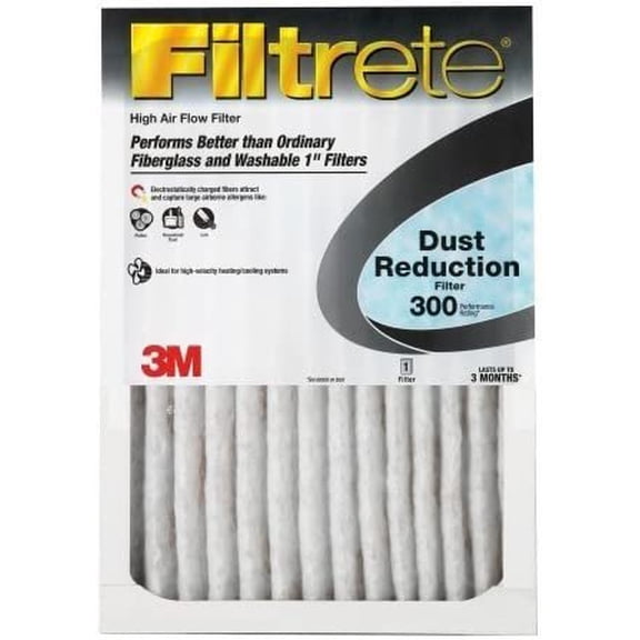 3M 301DC-6 Basic Dust & Lint Reduction Pleated Air Filter, 3 Months, 16x25x1-In. - Quantity 6
