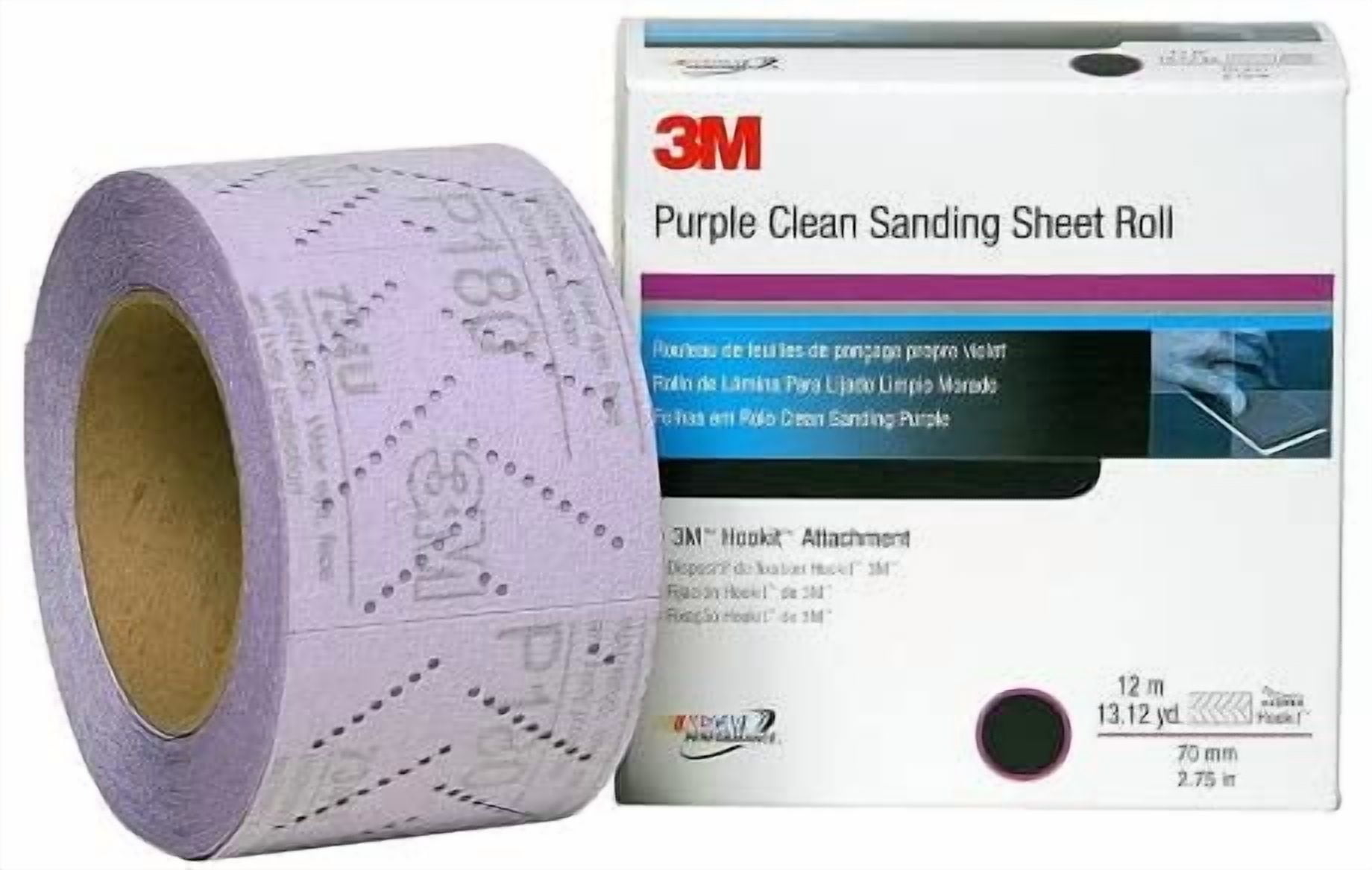 3M Hookit Purple Clean Sanding Sheet Roll 334U, 30700, P800, 70 mm x 12 m