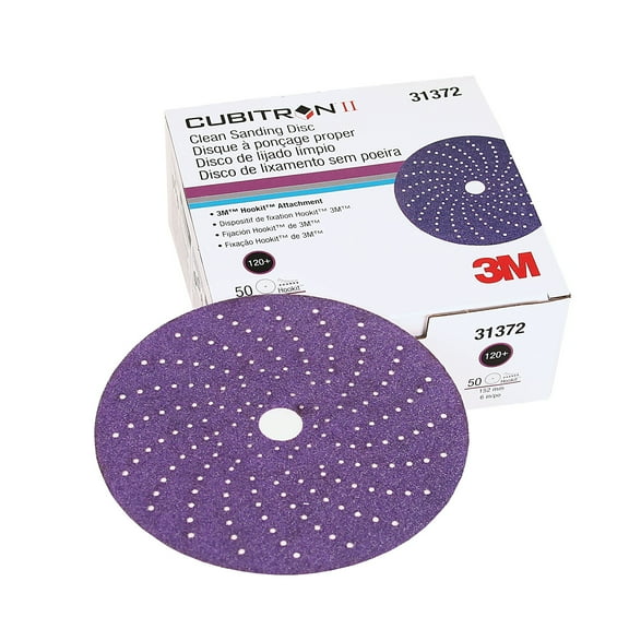 3M 31372 6 in. Cubitron II Clean Sanding Hookit 120+ Grade Abrasive Disc