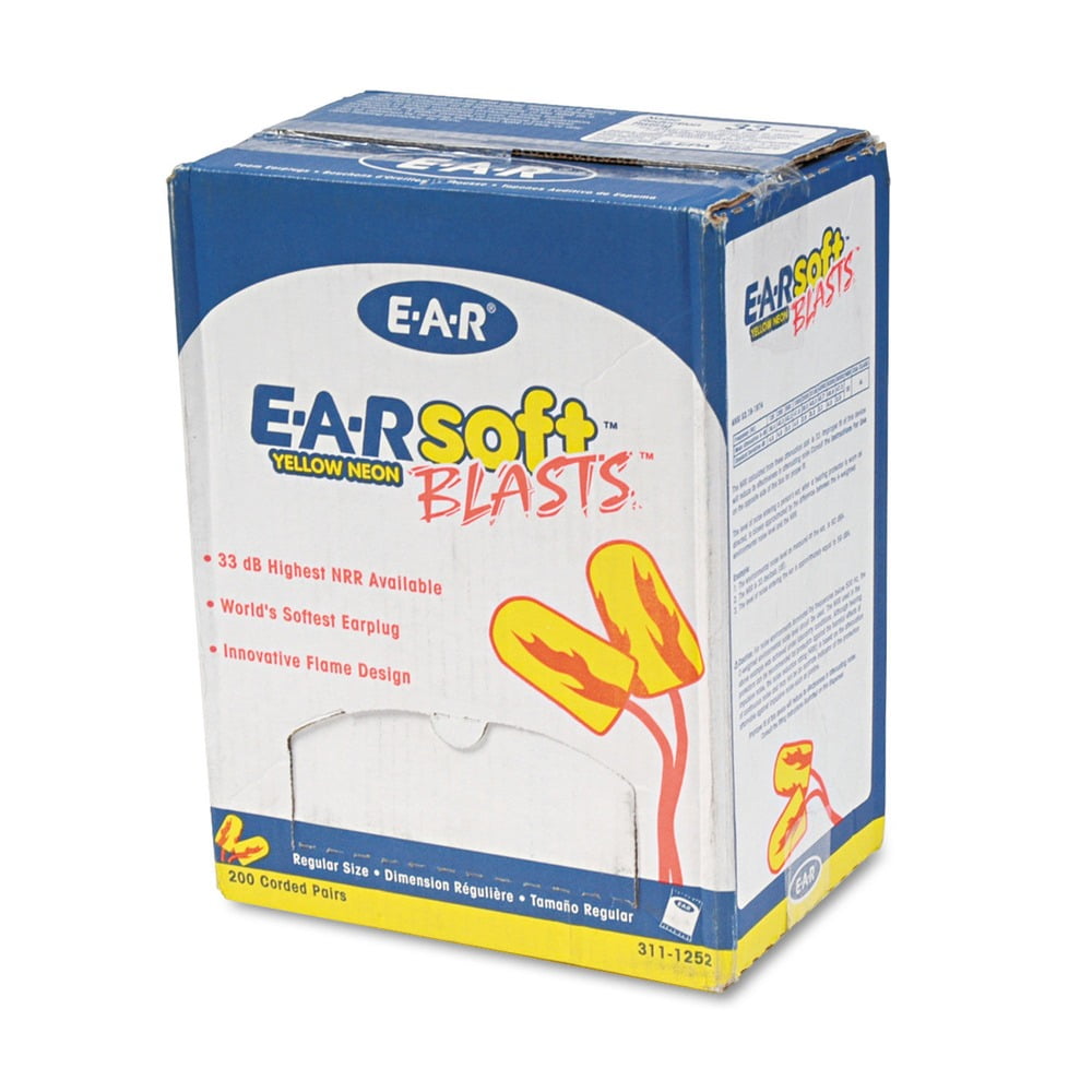 3M 33 dB Disposable Polyurethane Foam Ear Plugs Yellow 200 pair