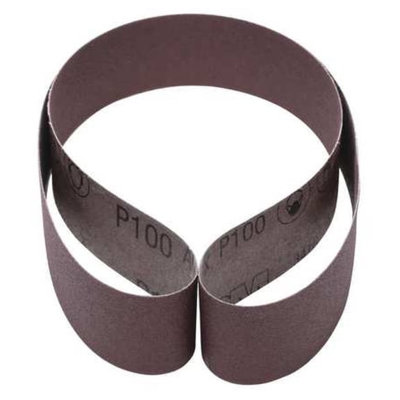3M 341D Sanding Belt, Coated, 2 in W, 48 in L, 100 Grit, Fine, Aluminum Oxide, 341D, Brown