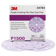 thumbnail image 1 of 3M 34784 260L Series Dust Free Abrasive Disc, 6 in Dia, P1500 Grit, Hook and Loop, Purple, 1 of 2