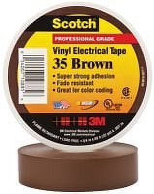 3M 35 BROWN (3/4"X66FT) TAPE, INSULATION, PVC, BROWN 0.75INX66FT (5 pieces)