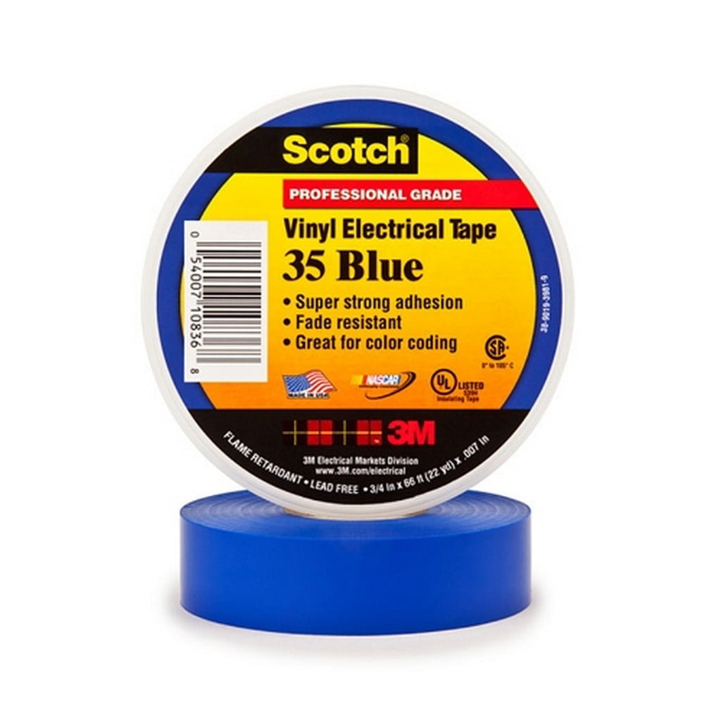 3M 35 Electrical Tape Blue 3/4" X 66' Roll (100 Roll/Case)