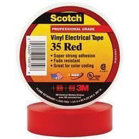 3M 35 RED (3/4"X66FT) TAPE, INSULATION, PVC, RED, 0.75INX66FT (10 pieces)