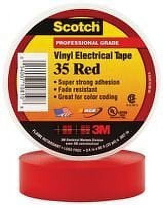 3M 35 RED (3/4"X66FT) TAPE, INSULATION, PVC, RED, 0.75INX66FT (5 pieces)