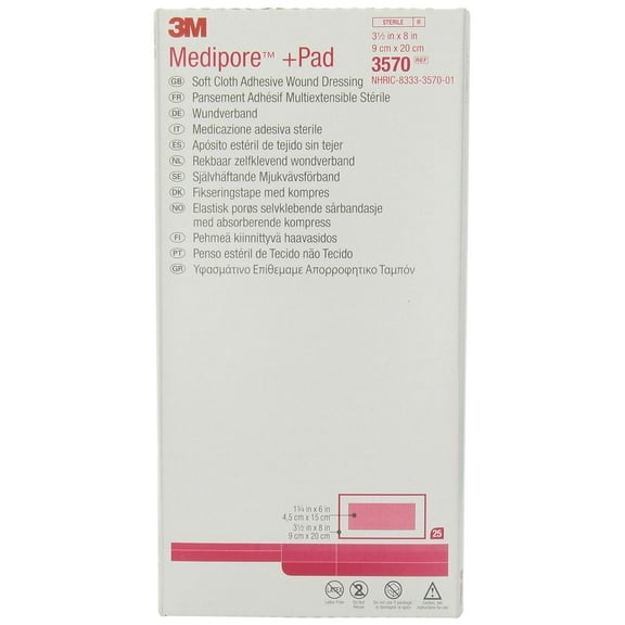 3M 3570 Medipore Soft Cloth Adhesive Dressing (Each)