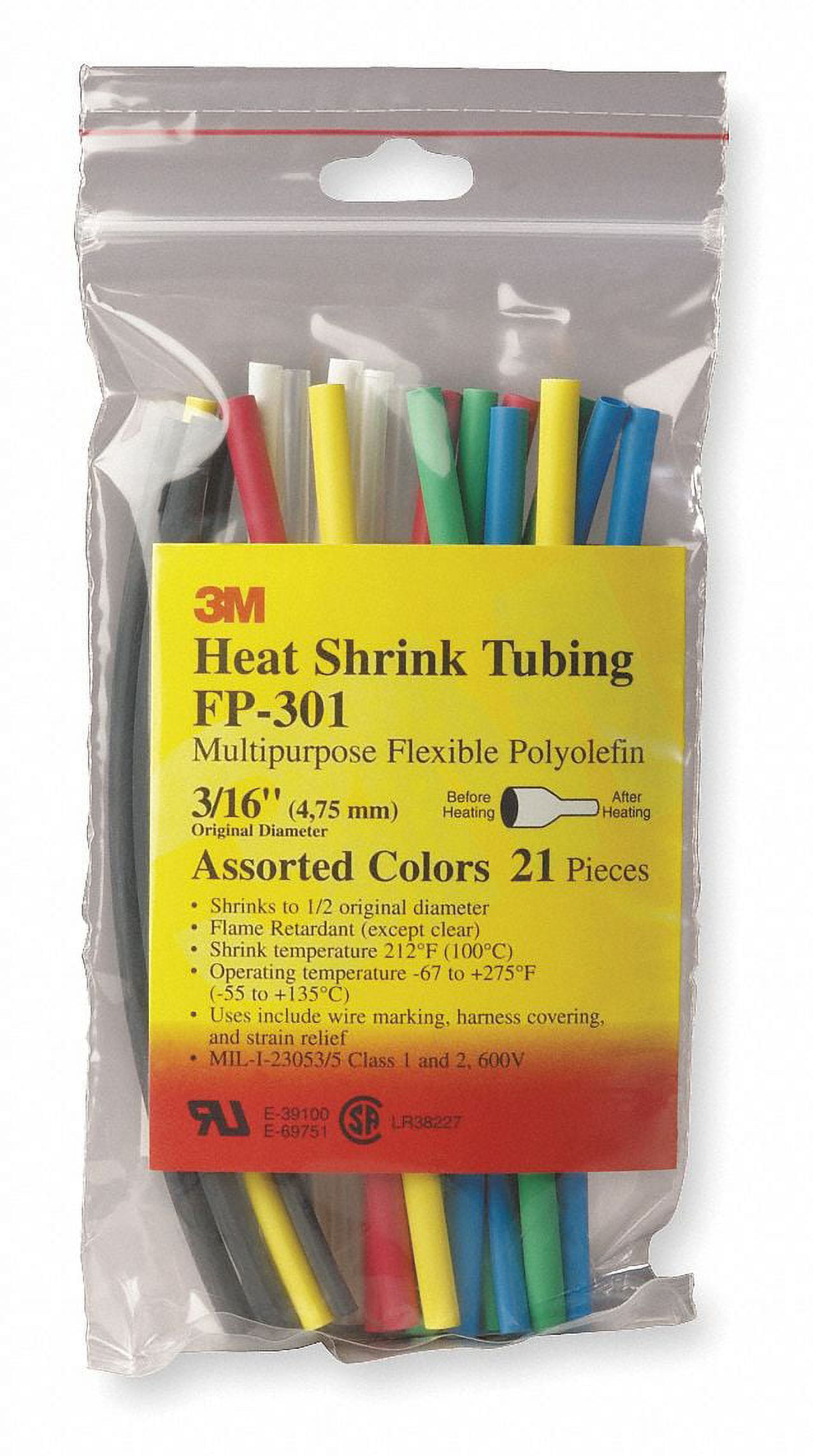 3M 36622 Heat Shrink Tubing Assortment Pack FP3013/8Assort Colors