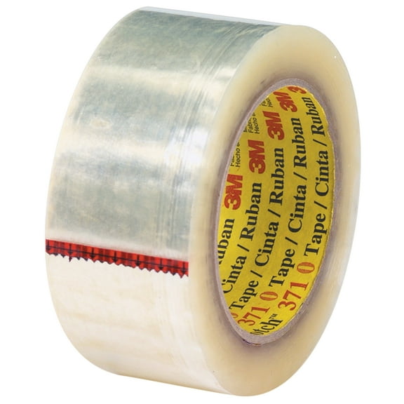 3M 371 Carton Sealing Tape, 2" x 110 Yd., Clear, Case Of 36