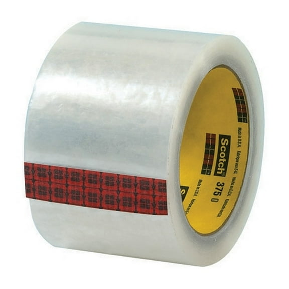 3M 375 Carton Sealing Tape Clear 3" X 55 Yard Roll (6 Roll/Case)