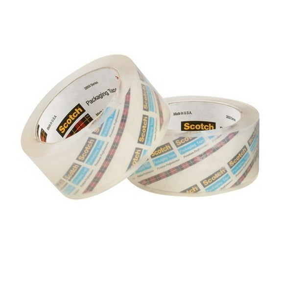 3M 3850 Carton Sealing Tape Crystal Clear 2" X 55 Yard Roll (12 Roll/Case)