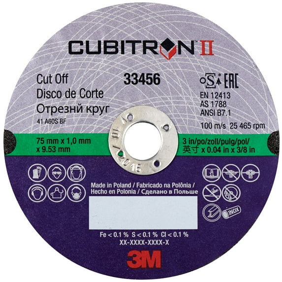 3M 3M-33460 4 in. Cubitron Cutoff - 5 Box