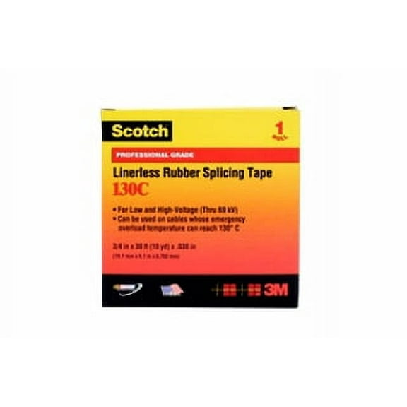 3M 3M - 41754 - 130C-2x30FT Scotch Linerless Rubber Splicing Tape 130C, 2 in x 30 ft - 80610833768