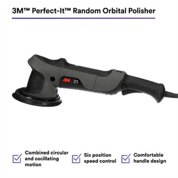 3M Perfect-It&trade; Random Orbital Polisher 34101, 21 mm, 120V, 60 Hz, Plug A