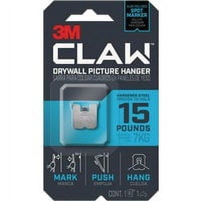 3M Claw Picture Hanger - Durable, 15 lb Capacity - Multicolor