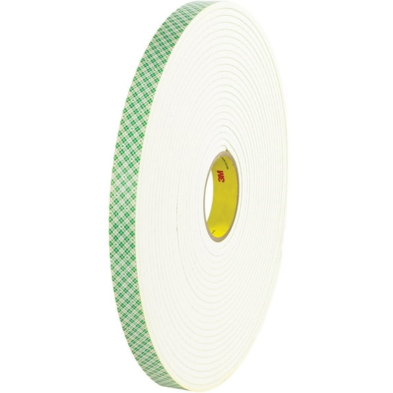 3M 4004 Double Sided Foam Tape 2" x 18 yds. 1/4" Natural 6/Case T9574004