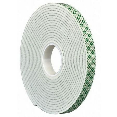 3M 4008 3M 4008 Double Coated Foam Tape 0.5" x 5yd White, 1/8" thick