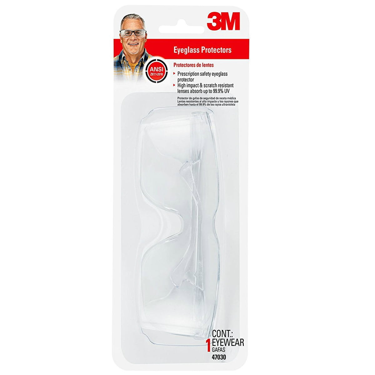 3M Clear Over-The-Glass Safety Eyewear with UV Protection