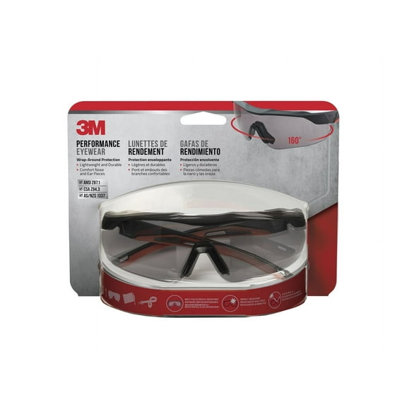 3M 47091-WZ4 Secure-Fit Performance Anti-Fog Safety Eyewear, Black