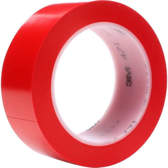 3M 471 Flagging and Marking Tape, 3" Core, 2 in. x 36 Yd., Red, Case Of 24