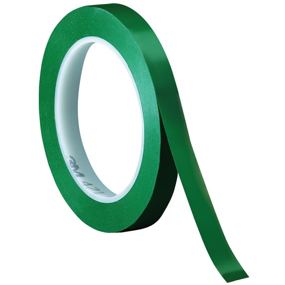 3M Vinyl Tape 471 Green 1/4" X 36 Yard Roll (144 Roll/Case)