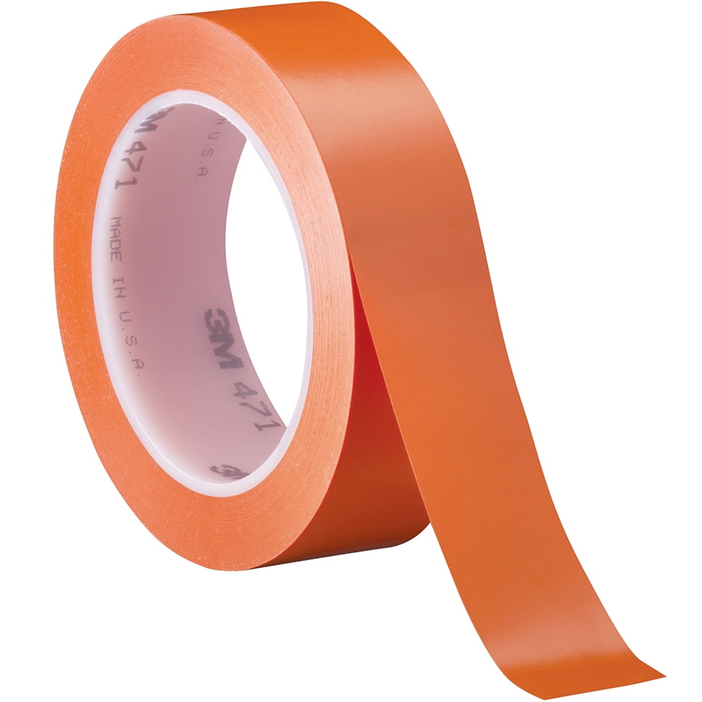 3M 471 Vinyl Tape 5.2 Mil 1" x 36 yds. Orange 3/Case T9654713PKO