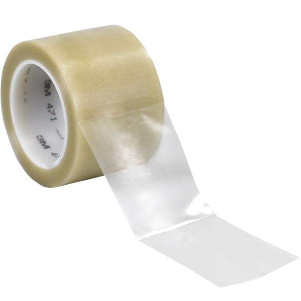 3M™ 471 Vinyl Tape, 5.2 Mil, 3" x 36 yds., Clear, 12/Case (T968471C)