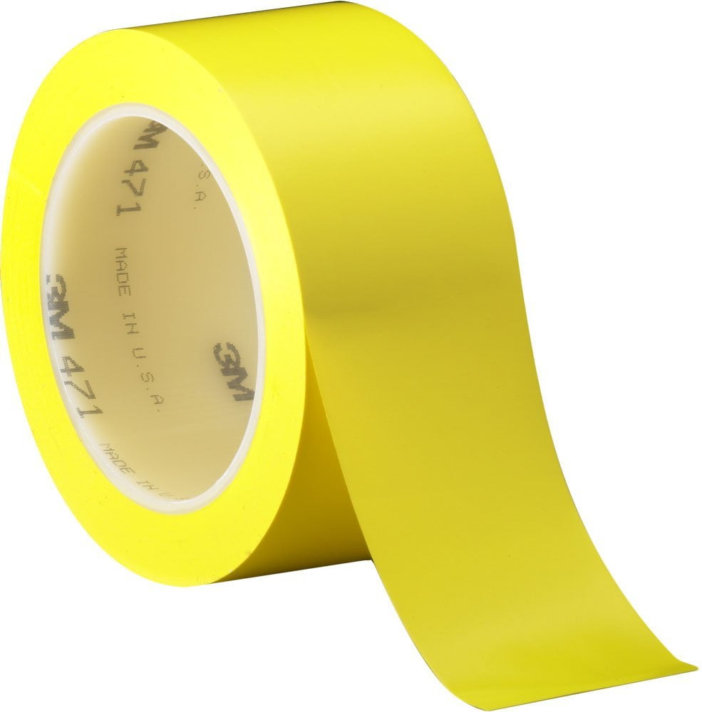 3M 471 Vinyl Tape , Yellow 2inX36YD length (Pack of 5)