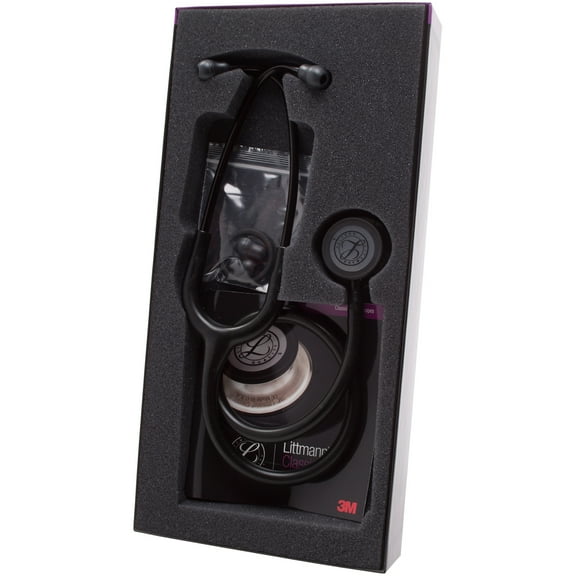 3M 5803 Littmann Classic III Stethoscope - Black Chestpiece - Black Tube - 27 inch