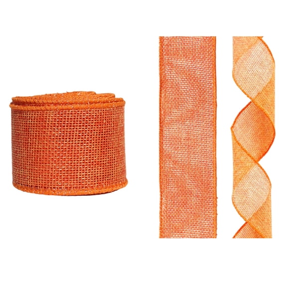 3M 5Cm Orange Ribbon, Easter Solid Color Burlap-Like Decorative Ribbon For Diy Bowknots, Gift Box Packaging, Festive Crafting, Woven Ribbon Roll