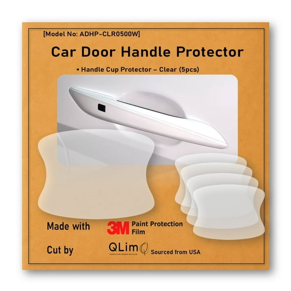 3M-5pcs Car Door Handle Cup Protector, 3M PPF, Clear(Transparent), Anti Scratch, Universal Fit (Clear/5pcs)