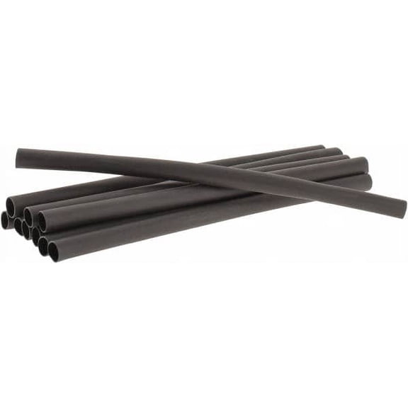 3M 6" Long, 3:1, Polyolefin Heat Shrink Electrical Tubing Black