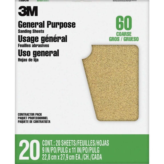 3M 88591NA 60D Grit Pro-Pak Paint & Rust Removal Sandpaper Sheets