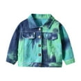 thumbnail image 1 of 3M-6T Baby Boys Girls Denim Jacket Toddler Kid Long Sleeve Tie Dye Jeans Coat Cowboy Casual Outwear, 1 of 2